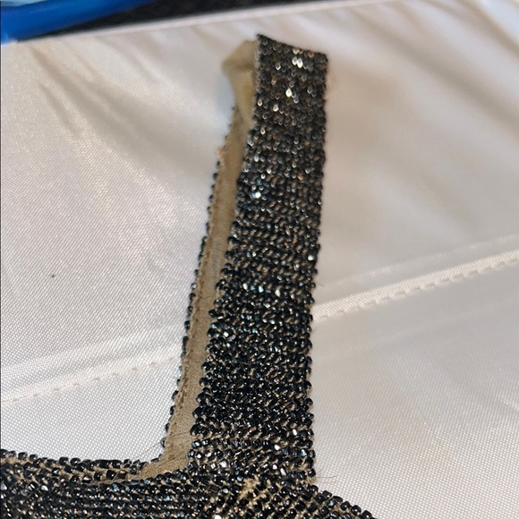 Antique Art Deco Black Hexagonal Clutch with Sparkly Finish - Picture 5 of 12